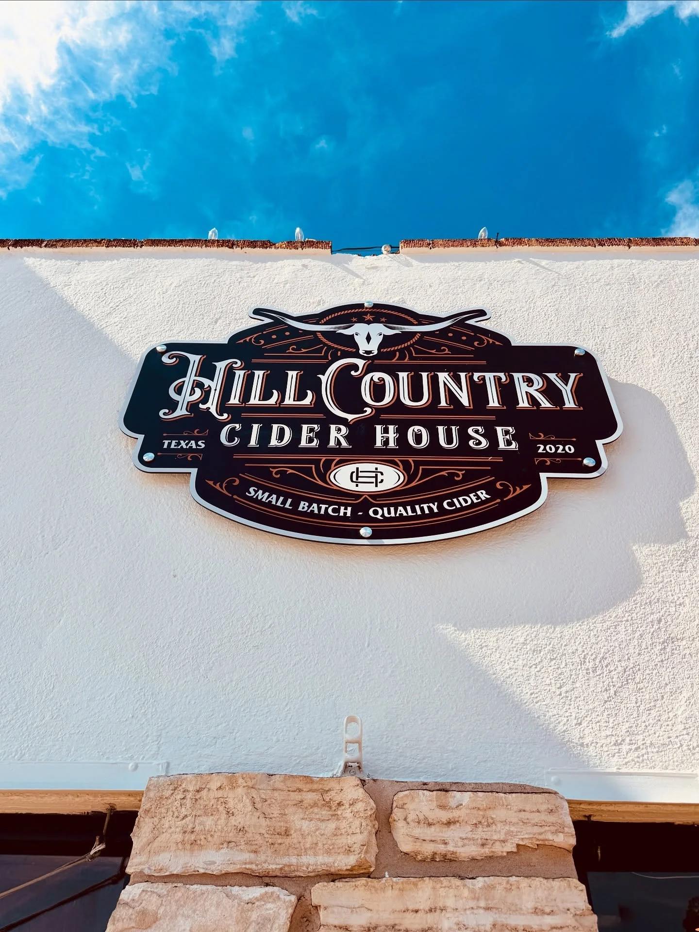 Hill Country Cider House tasting room sign